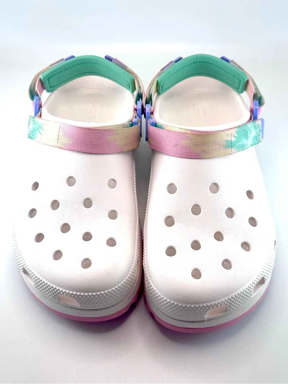 Crocs Classic Hiker Ombre Platform Clogs White Multi Mens 10 / Womens 12